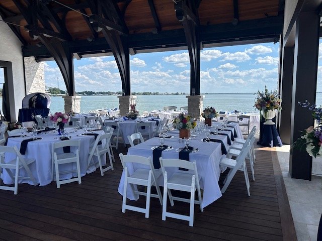 Private event setup at The Place at Lake Placid pavilion